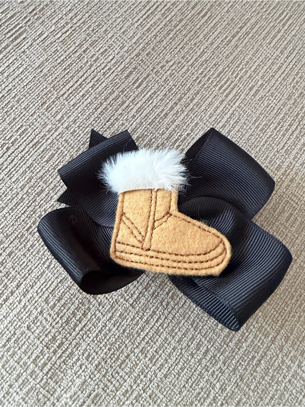Winter boot toddler bow !